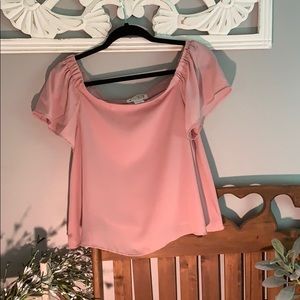Rose off the shoulder shirt. new without tag